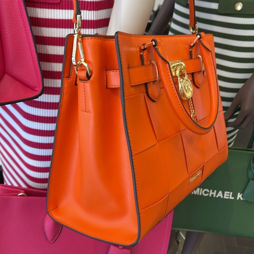 MICHAEL KORS HAMILTON MEDIUM SATCHEL 
 COLOR: POPPY 
NWT - Picture 13 of 16
